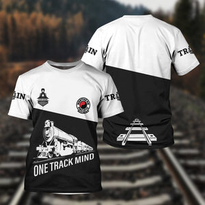 Railspirit Personalized Northern Pacific Railway T Shirt One Track Mind Unisex Train Shirt Gift Idea For Train Lover