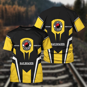Railspirit Personalized Northern Pacific Railway T-Shirt Custom Year Railroader Shirt Gift Idea For Train Lover