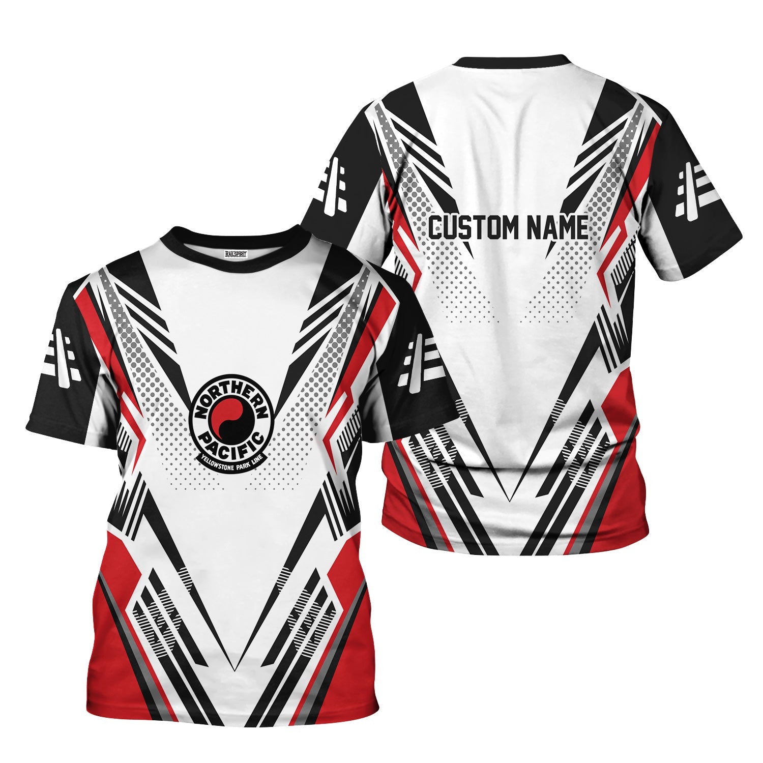 Railspirit Personalized Northern Pacific Railway T-Shirt Railroad Tribute Design Train Shirt for Train Lovers