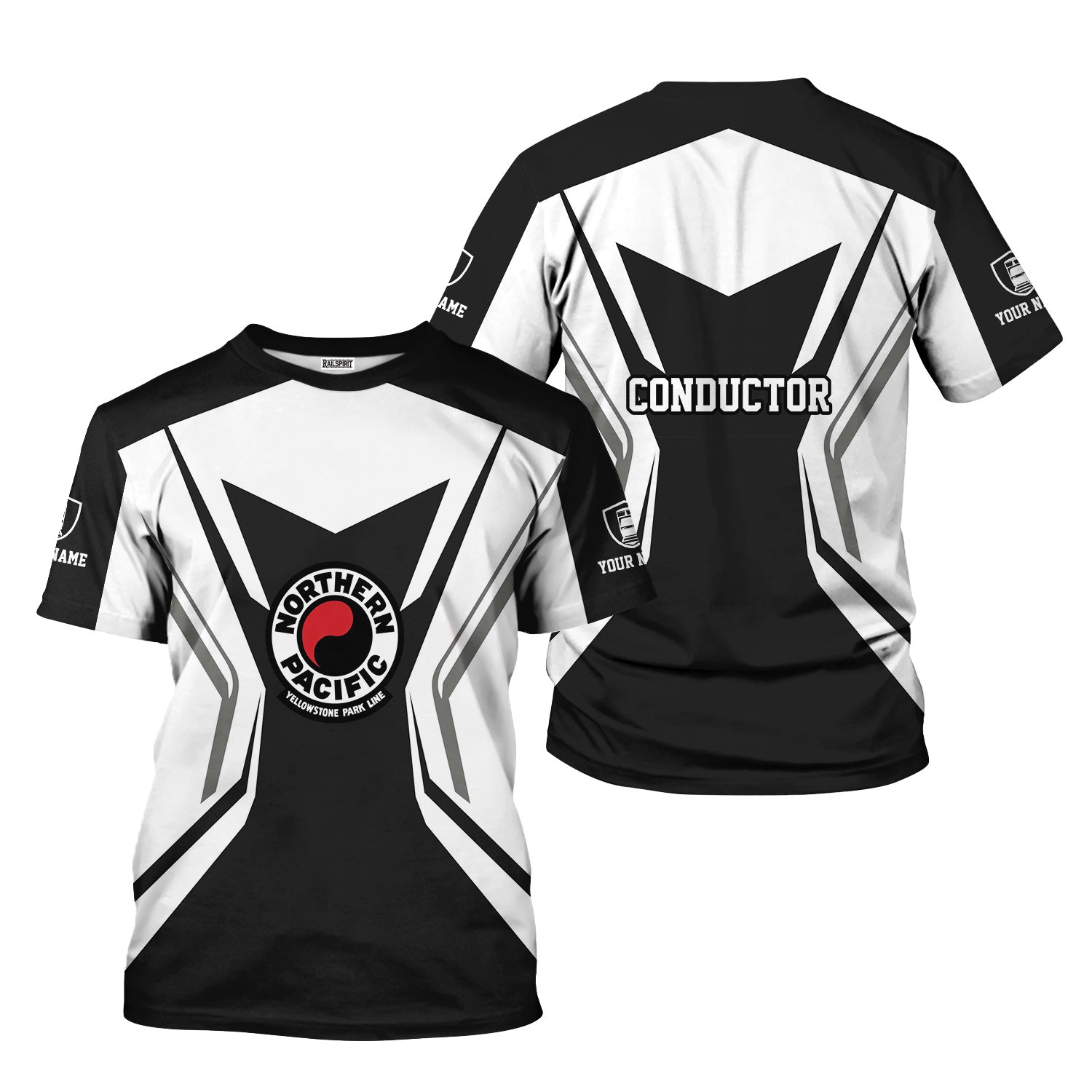 Railspirit Personalized Northern Pacific Railway T-Shirt Unique Style with Custom Job Train Shirt