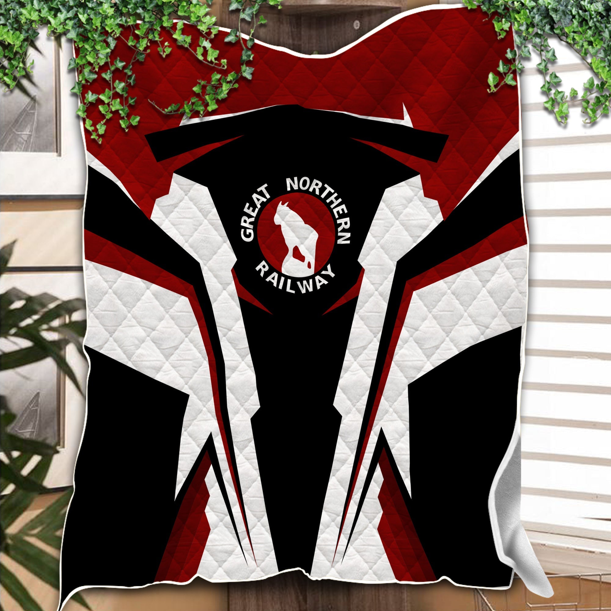 Railspirit Personalized Great Northern Railway Premium Quilts GNR Strong Line Train Premium Quilts Gift Idea For Train Lover