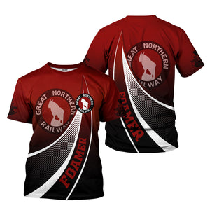 Railspirit Personalized Great Northern Railway T-Shirt Railway-Themed Style GNR Shirt Gift Idea For Trainspotter