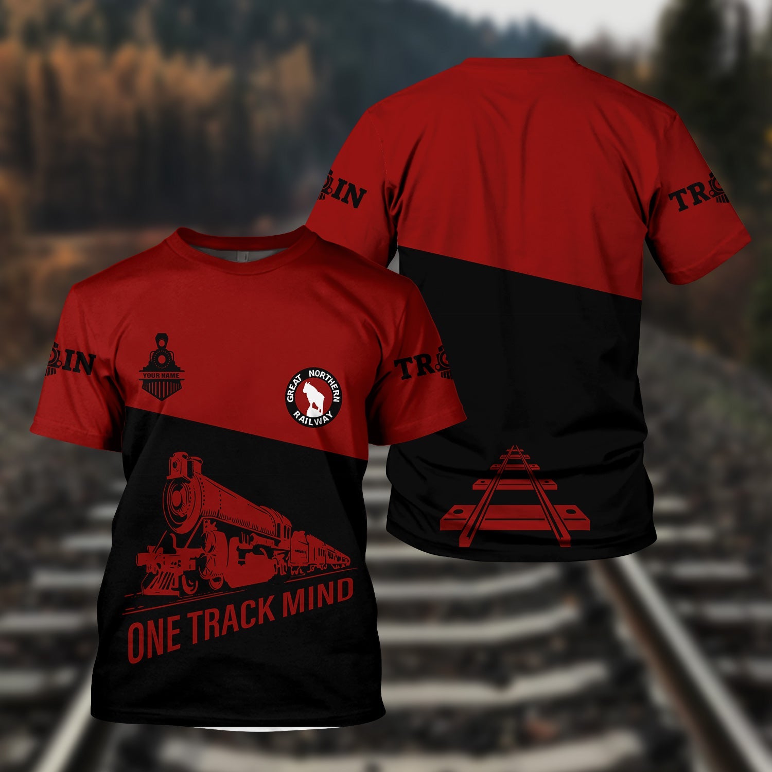 Railspirit Personalized Great Northern Railway T Shirt One Track Mind Unisex Train Shirt Gift Idea For Train Lover