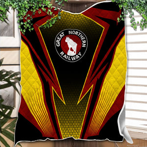 Railspirit Great Northern Railway Premium Quilts Lightning Graphic Style GNR Premium Quilts Gift Idea For Train Lover