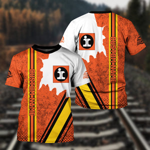 Railspirit Personalized Illinois Central Railroad T-Shirt All Over Printed Unisex Shirt