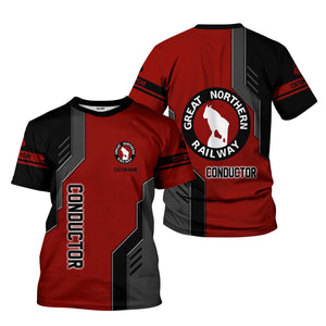 Railspirit Personalized Great Northern Railway T-Shirt Unique Railway Style with Custom Job GNR Train Shirt