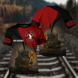 Railspirit Personalized Great Northern Railway T-Shirt Angry Train GNR T-Shirt Gift Idea For Train Lover