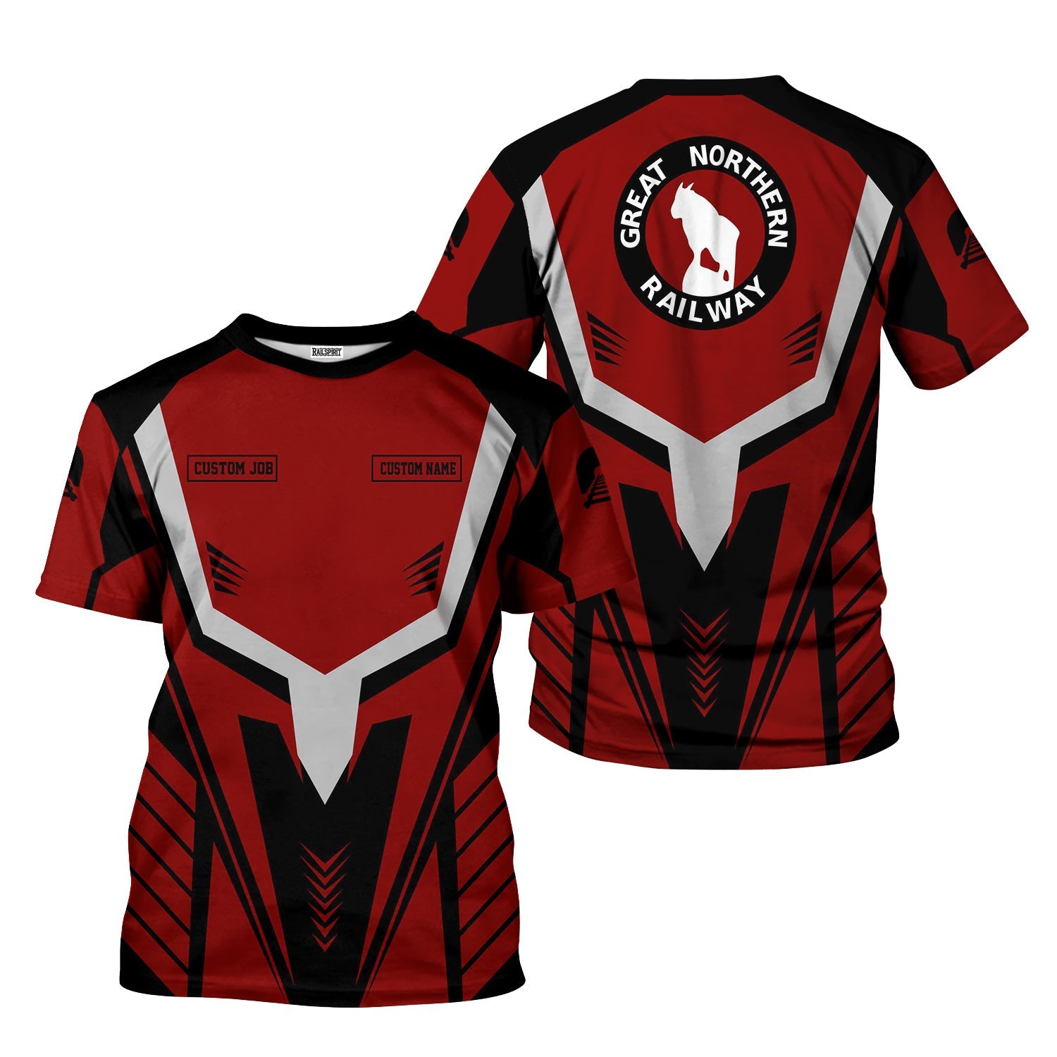 Railspirit Personalized Great Northern Railway T-Shirt Workwear-Inspired with Custom Position GNR Train Shirt