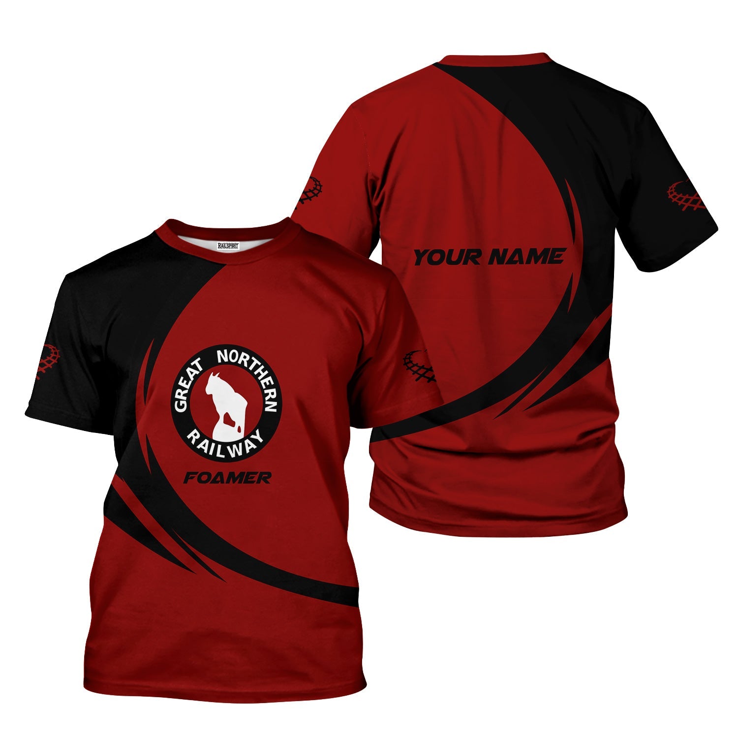 Railspirit Personalized Great Northern Railway T-Shirt Unique Graphic Style GNR Shirt For Train Enthusiasts