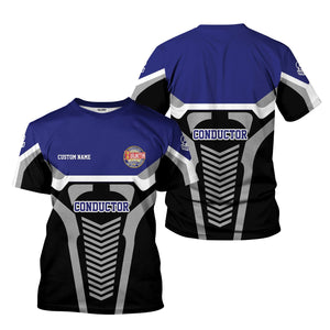 Railspirit Personalized Chicago, Burlington and Quincy Railroad T-Shirt Track-Inspired with Custom Job Position Train Shirt