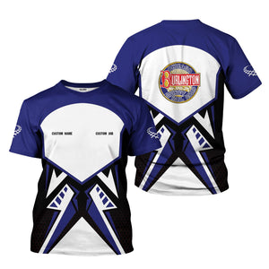 Railspirit Personalized Chicago, Burlington and Quincy Railroad T-Shirt Vibriant Style with Custom Position Train Shirt