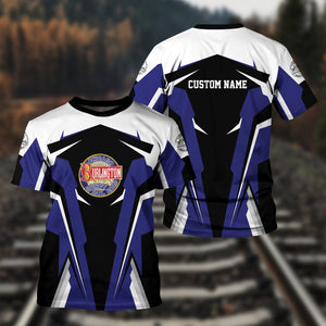 Railspirit Personalized Chicago, Burlington and Quincy Railroad T Shirt Strong Line Style Train Unisex Shirt All Over Print