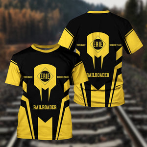 Railspirit Personalized Erie Railroad T-Shirt Custom Year Railroader Shirt Gift Idea For Train Lover