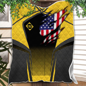 Railspirit Personalized Erie Railroad Premium Quilts American Vintage All Over Printed Premium Quilts