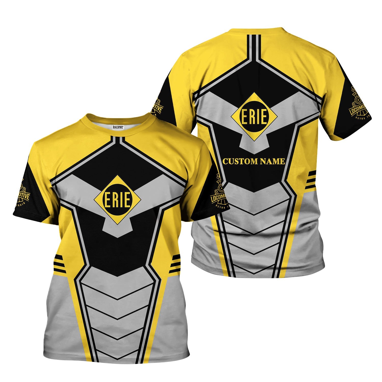 Railspirit Personalized Erie Railroad T-Shirt Engine-Inspired Style Train Shirt for Railroad Fanatic