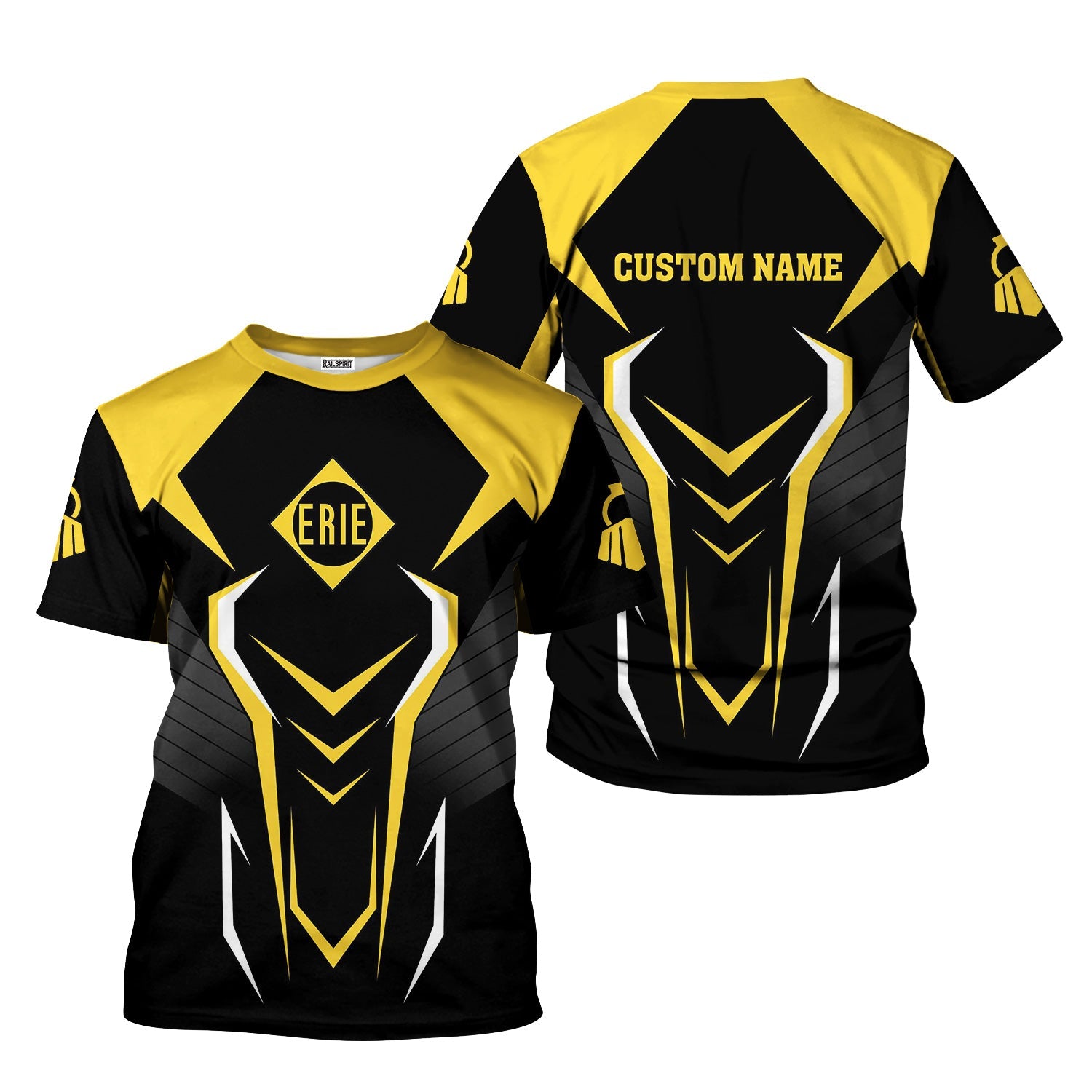 Railspirit Personalized Erie Railroad T-Shirt Dynamic Design Style Perfect Shirt for Train Enthusiasts