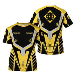 Railspirit Personalized Erie Railroad T-Shirt Workwear-Inspired with Custom Position Train Shirt