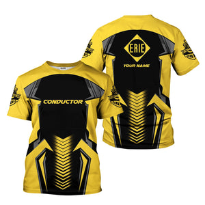 Railspirit Personalized Erie Railroad T-Shirt Standout Style with Custom Position Train Shirt