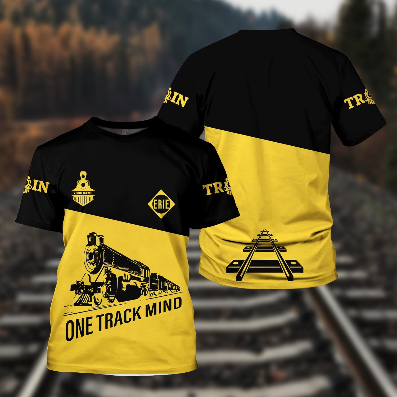 Railspirit Personalized Erie Railroad T Shirt One Track Mind Unisex Train Shirt Gift Idea For Train Lover