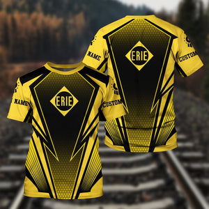 Railspirit Personalized Erie Railroad T-Shirt Lightning Graphic Style Shirt Gift Idea For Train Lover