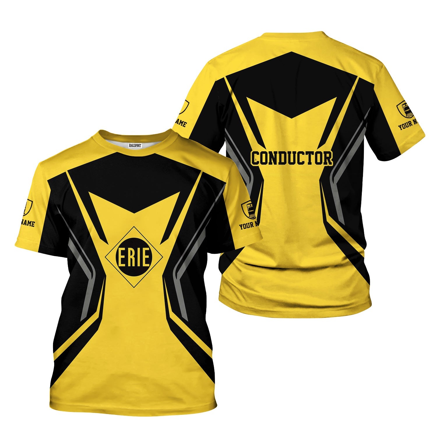 Railspirit Personalized Erie Railroad T-Shirt Unique Style with Custom Job Train Shirt