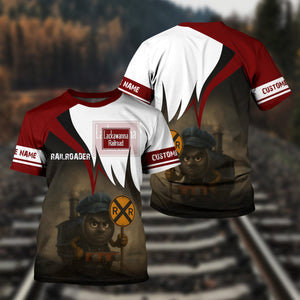 Railspirit Personalized Delaware, Lackawanna and Western Railroad T-Shirt Angry Train DL&W T-Shirt Gift Idea For Train Lover
