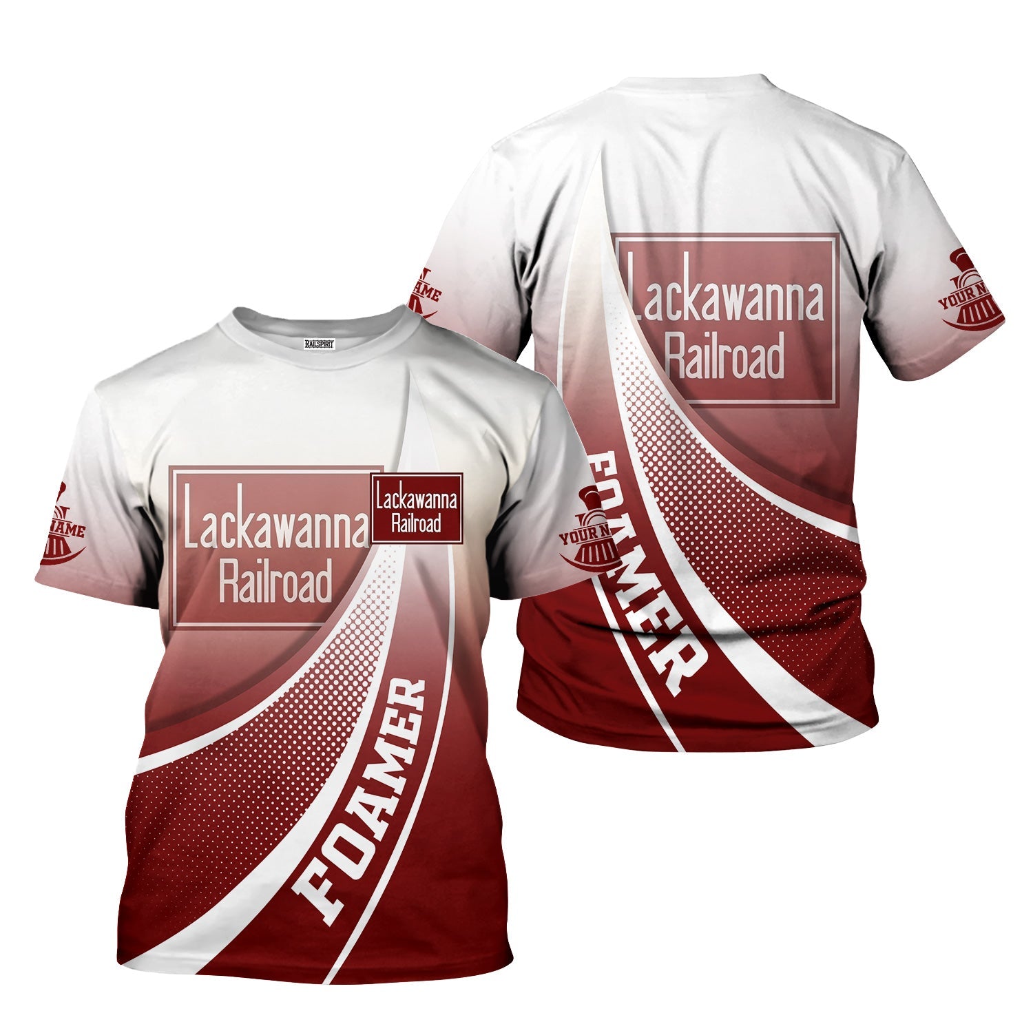 Railspirit Personalized Delaware, Lackawanna and Western Railroad T-Shirt Railway-Themed Style DL&W Shirt Gift Idea For Trainspotter