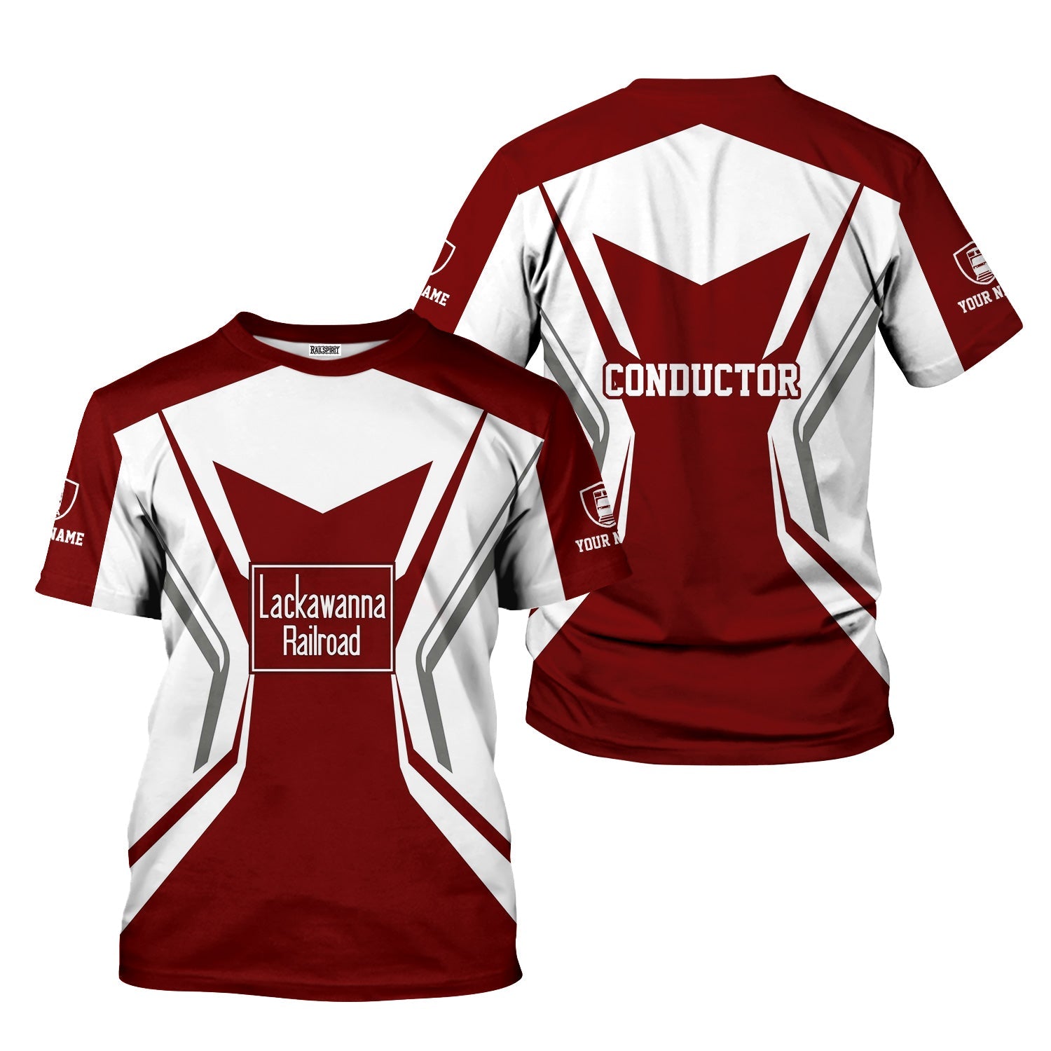 Railspirit Personalized Delaware, Lackawanna and Western Railroad T-Shirt Unique Style with Custom Job DL&W Train Shirt