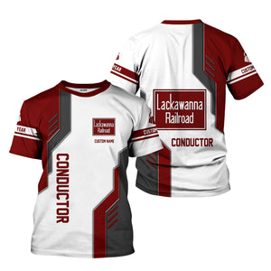 Railspirit Personalized Delaware, Lackawanna and Western Railroad T-Shirt Unique Railway Style with Custom Job DL&W Train Shirt