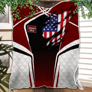 Railspirit Personalized Delaware, Lackawanna and Western Railroad Premium Quilts American Vintage DL&W All Over Printed Premium Quilts