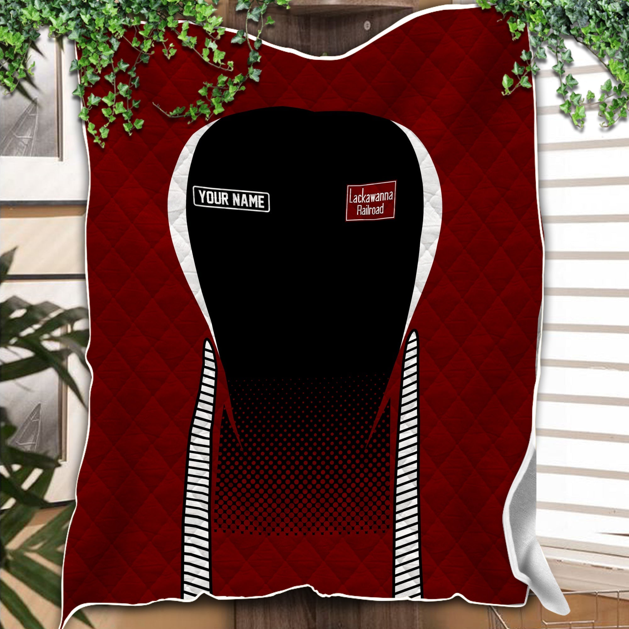 Railspirit Personalized Delaware, Lackawanna and Western Railroad Premium Quilts DL&W Train Premium Quilts Gift Idea For Train Lover