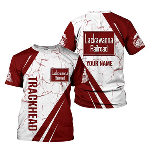 Railspirit Personalized Delaware, Lackawanna and Western Railroad T-Shirt Crackle Texture Style DL&W Shirt For Trackhead