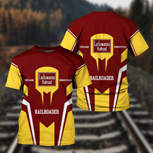 Railspirit Personalized Delaware, Lackawanna and Western Railroad T-Shirt Custom Year Railroader DL&W Shirt Gift Idea For Train Lover