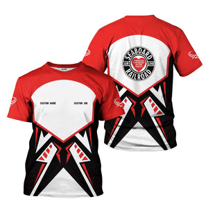 Railspirit Personalized Seaboard Air Line Railroad T-Shirt Vibriant Style with Custom Position Train Shirt