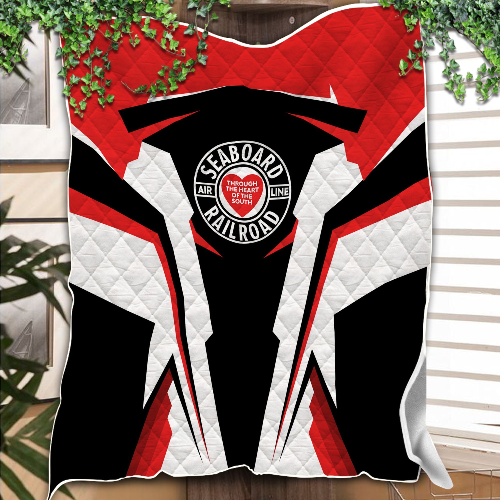 Railspirit Personalized Seaboard Air Line Railroad Premium Quilts Strong Line Train Premium Quilts Gift Idea For Train Lover