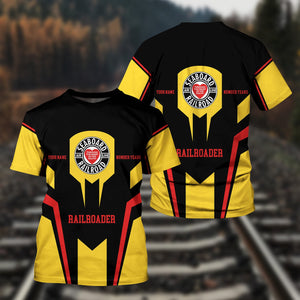 Railspirit Personalized Seaboard Air Line Railroad T-Shirt Custom Year Railroader Shirt Gift Idea For Train Lover