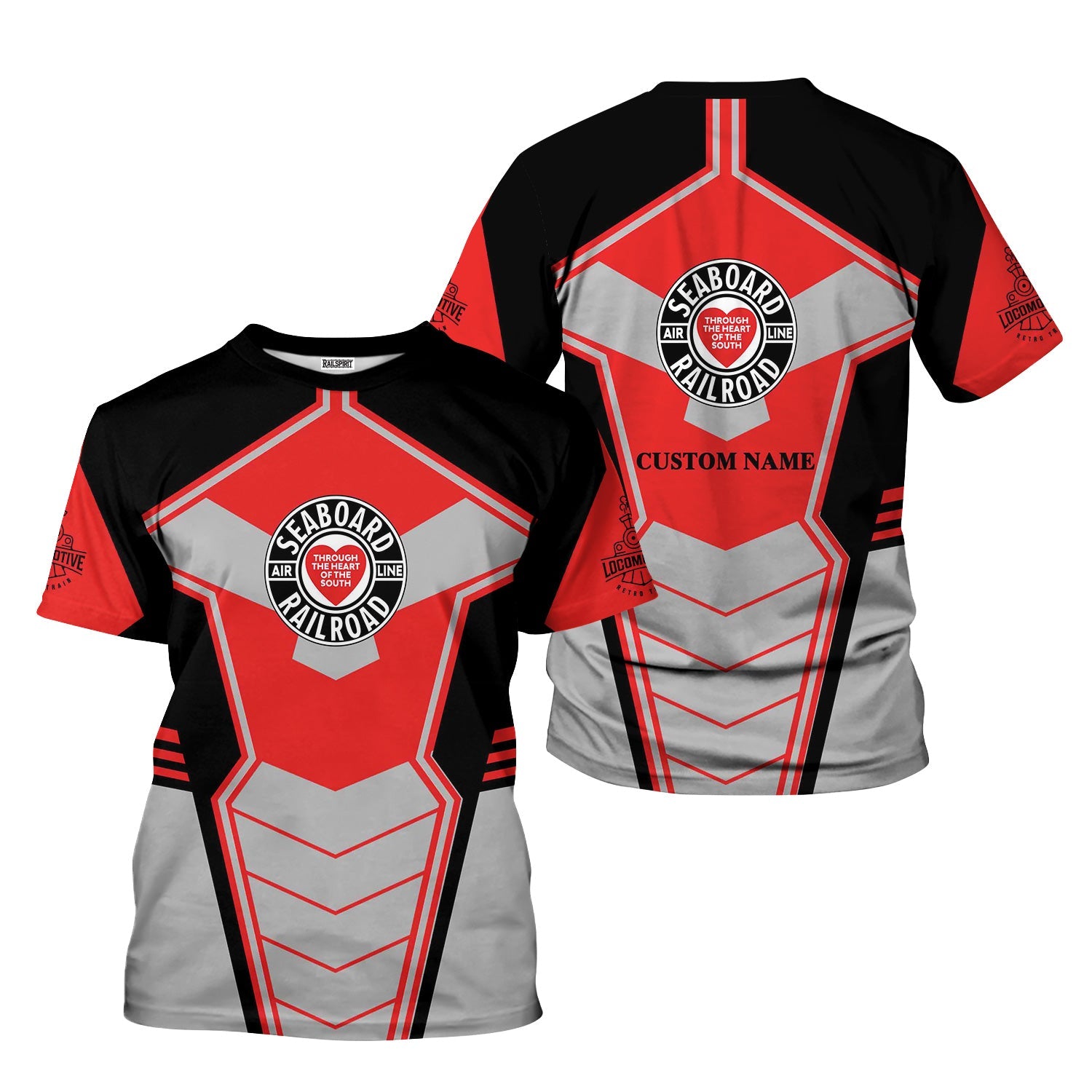 Railspirit Personalized Seaboard Air Line Railroad T-Shirt Engine-Inspired Style Train Shirt for Railroad Fanatic