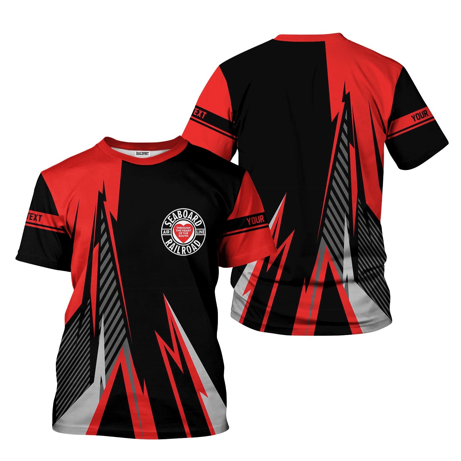 Railspirit Personalized Seaboard Air Line Railroad T-Shirt Lightning-Inspired Railway Style Shirt For Train Lovers