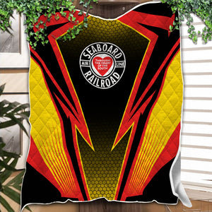 Railspirit Seaboard Air Line Railroad Premium Quilts Lightning Graphic Style Premium Quilts Gift Idea For Train Lover