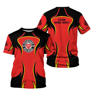 Railspirit Personalized Seaboard Air Line Railroad T-Shirt Distinctive Flame Style Shirt For Steam Engine Addict