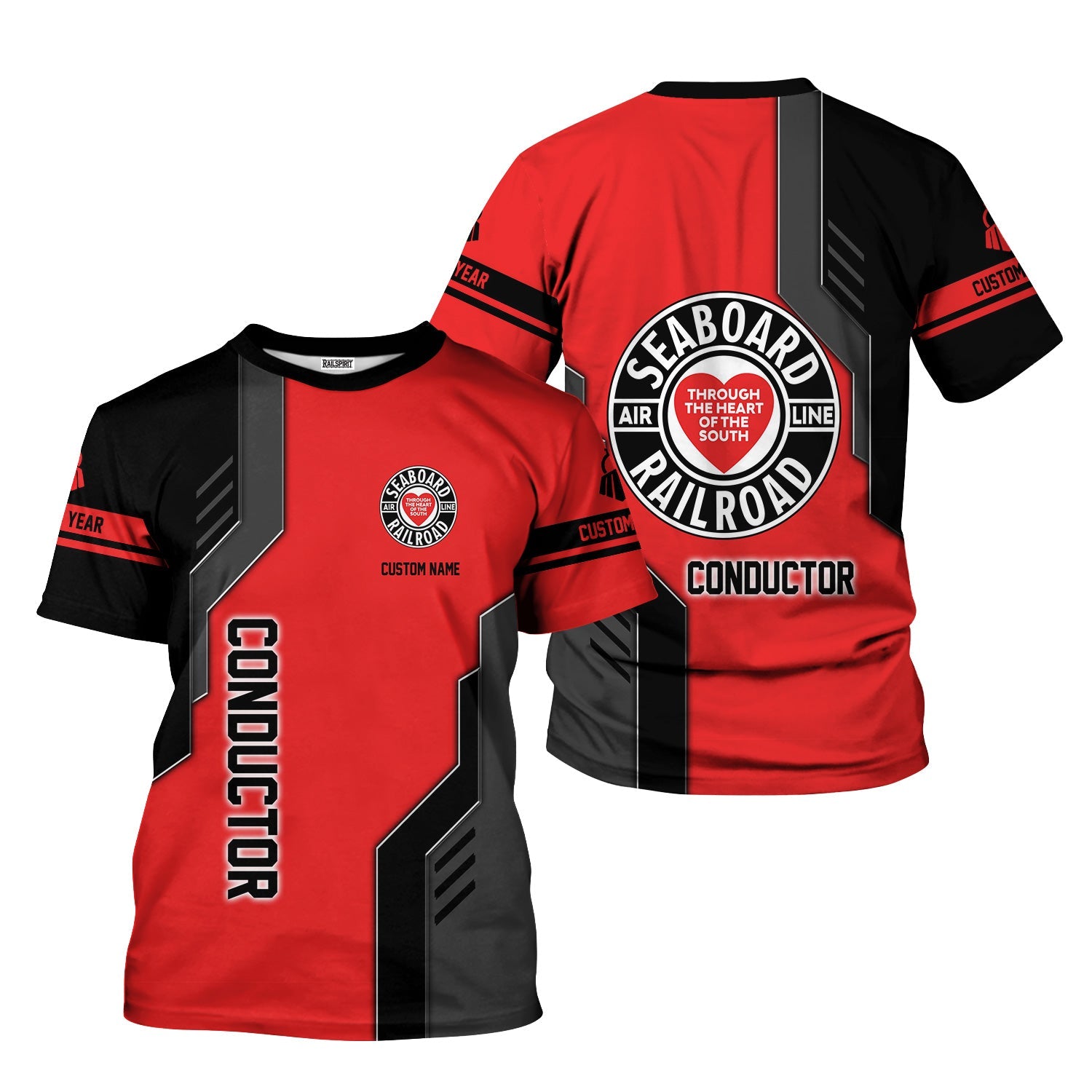 Railspirit Personalized Seaboard Air Line Railroad T-Shirt Unique Railway Style with Custom Job Train Shirt