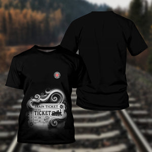 Railspirit Personalized Seaboard Air Line Railroad T Shirt Train Ticket DL&W American Locomotive Printed Train