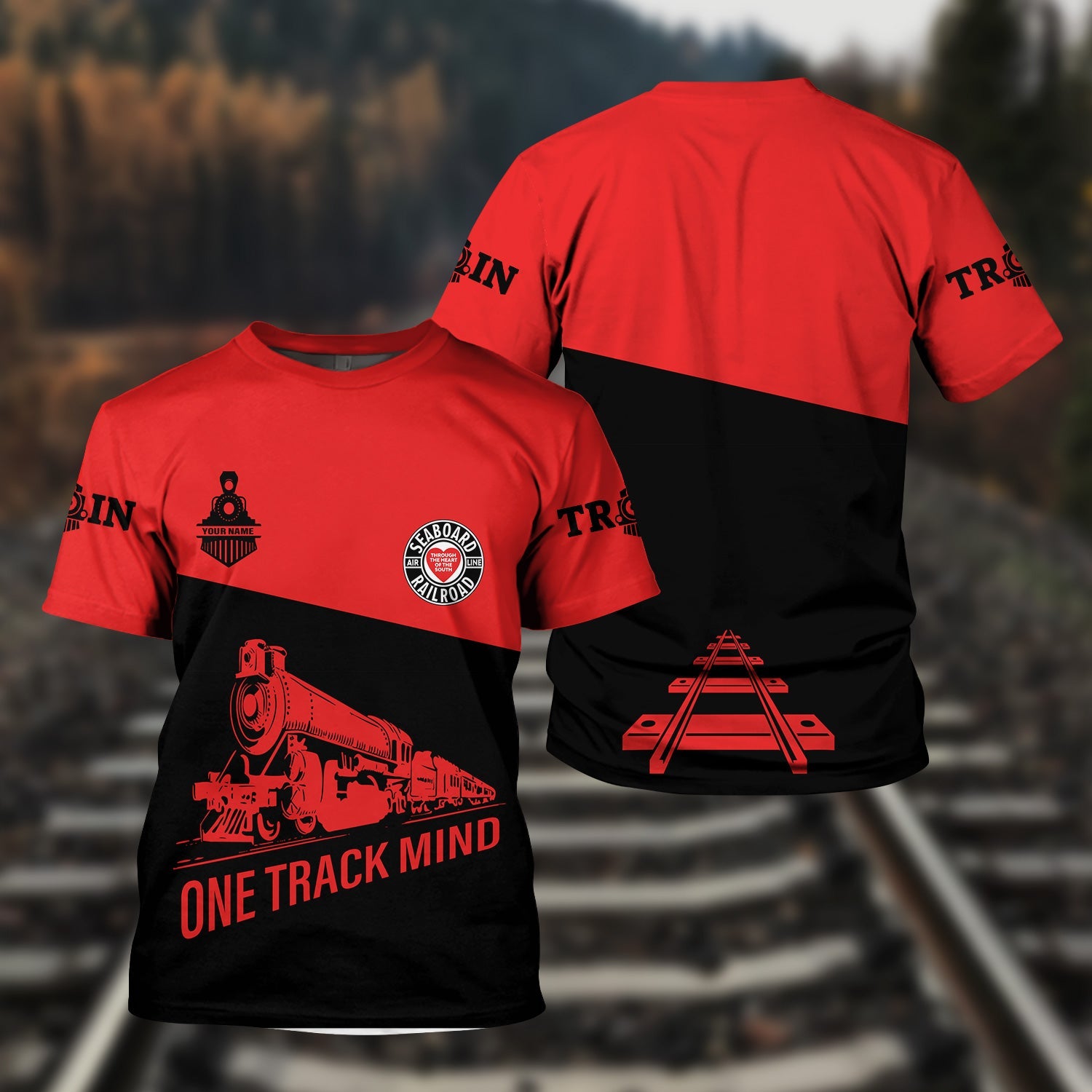 Railspirit Personalized Seaboard Air Line Railroad T Shirt One Track Mind DL&W Unisex Train Shirt Gift Idea For Train Lover