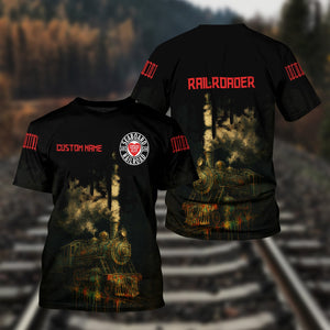 Railspirit Personalized Seaboard Air Line Railroad T-Shirt Vintage Train Art Style Shirt For Locomotive Fans