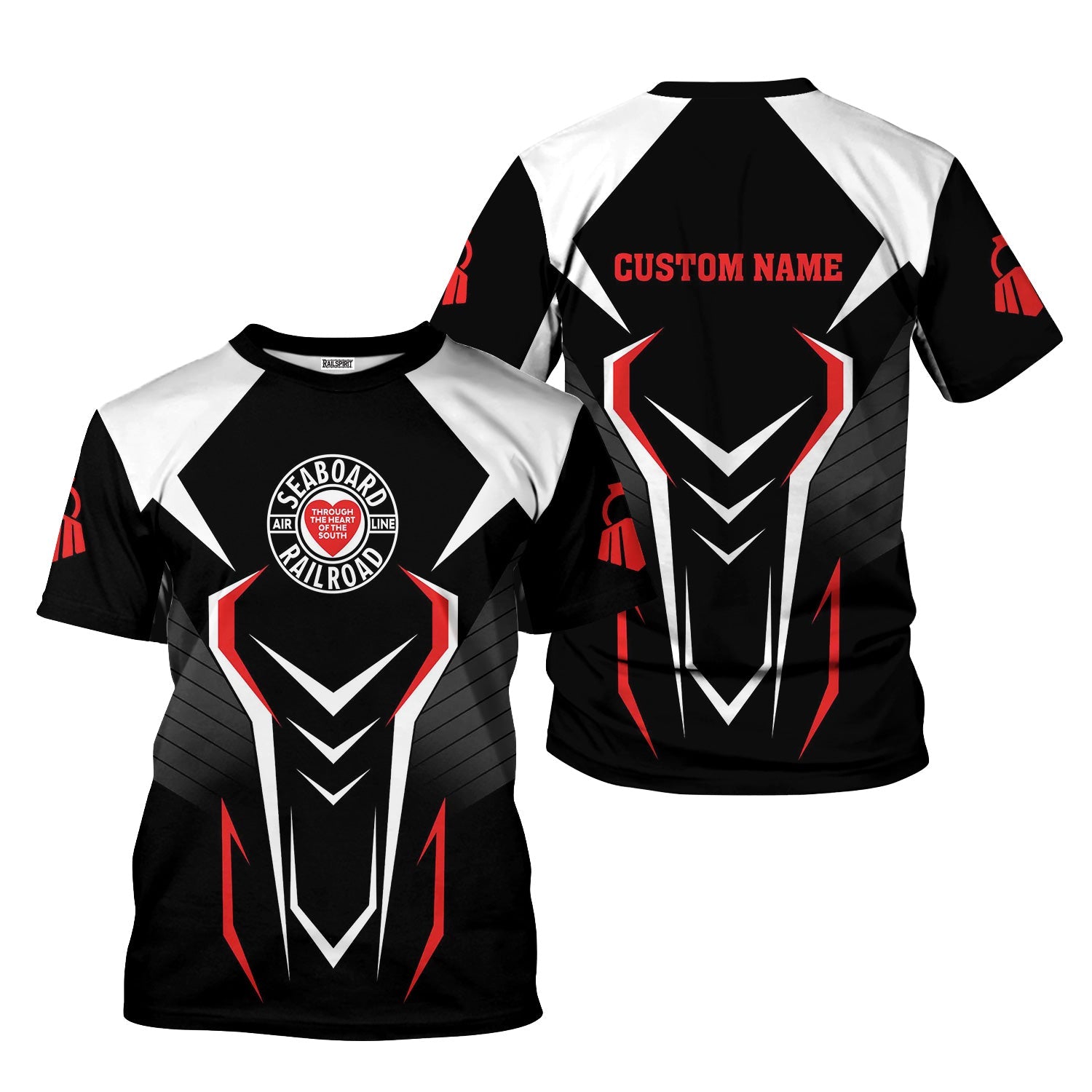 Railspirit Personalized Seaboard Air Line Railroad T-Shirt Dynamic Design Style Perfect Shirt for Train Enthusiasts