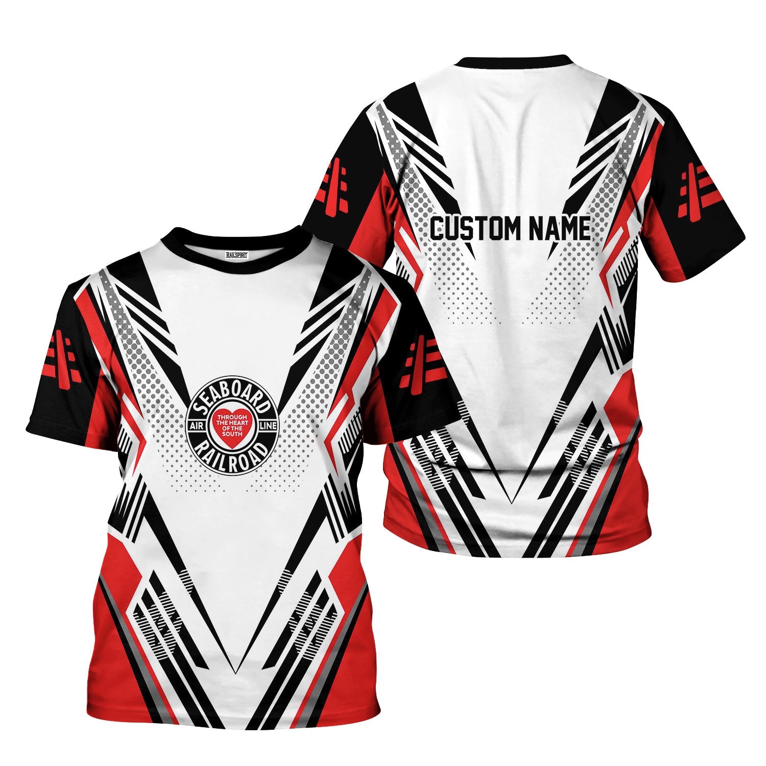 Railspirit Personalized Seaboard Air Line Railroad T-Shirt Railroad Tribute Design Train Shirt for Train Lovers