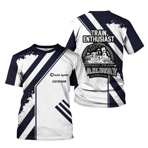 Railspirit Personalized Chessie System Railroad T-Shirt Locomotive Design Train Shirt for Train Enthusiast