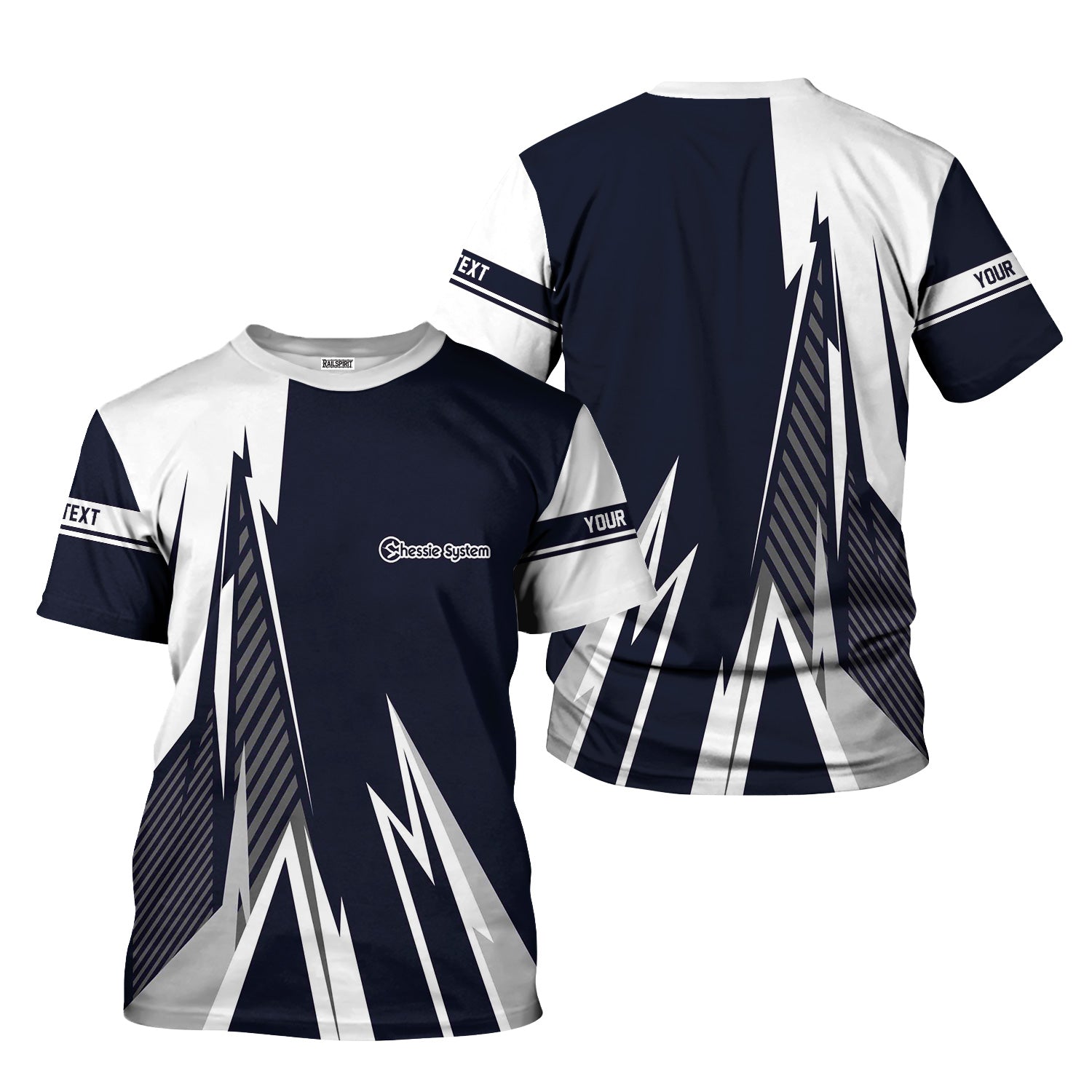 Railspirit Personalized Chessie System Railroad T-Shirt Lightning-Inspired Railway Style Shirt For Train Lovers