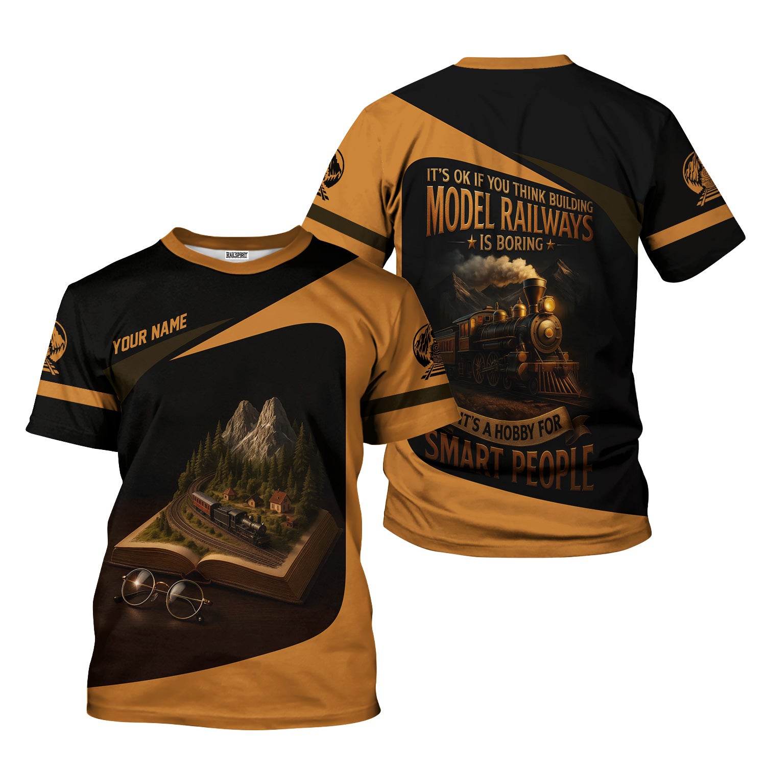 Railspirit Personalized T-Shirt Model Railways Is A Hobby For Smart People Book and Train Design Shirt for Train Lovers
