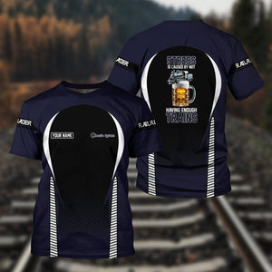 Railspirit Personalized Chessie System Railroad T Shirt Stress Is Caused By Not Having Enough Trains Shirt All Over Print